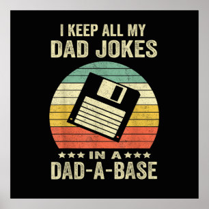Lustige Väter-Witze für Männer in dad-a-Base Poster