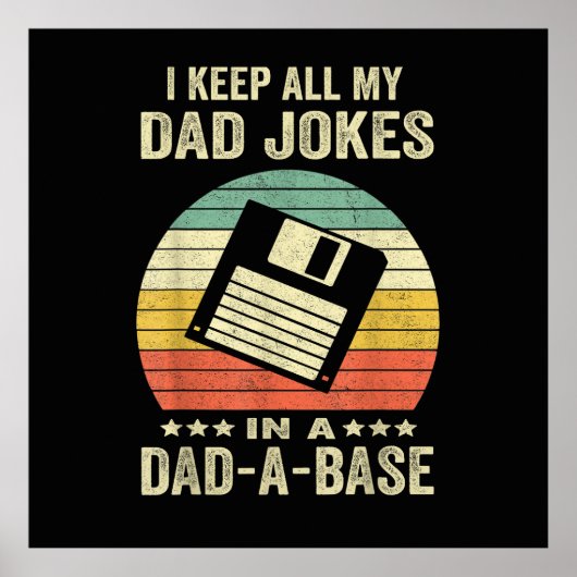 Lustige Väter-Witze für Männer in dad-a-Base Poster (Vorne)