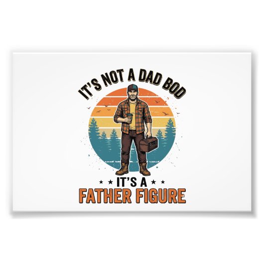 Lustige Vaterfigur Vintage-Dad-Humor-Shirt-Design Fotodruck (Vorne)