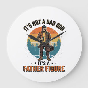 Lustige Vaterfigur Vintage-Dad-Humor-Shirt-Design Große Wanduhr