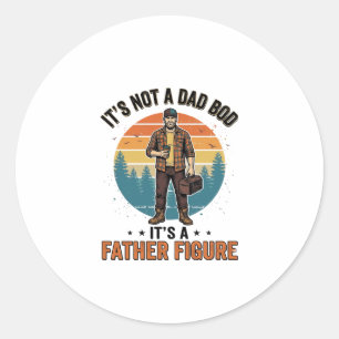 Lustige Vaterfigur Vintage-Dad-Humor-Shirt-Design Runder Aufkleber