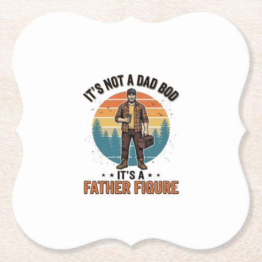 Lustige Vaterfigur Vintage-Dad-Humor-Shirt-Design Untersetzer (Vorderseite)