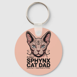 Lustige Vektorgrafik Sphynx-Katzendaddy Schlüsselanhänger