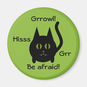Lustige verärgerte Halloween-Katze Magnet