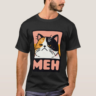 Lustige verärgerte Katze Meh sarkastisch rollende T-Shirt