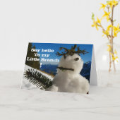 Lustige verärgerte Schneemannkarte Karte (Gelbe Blume)