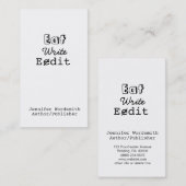 Lustige Verfasser-Visitenkarten essen schreiben Visitenkarte (Vorne/Hinten)