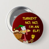 Lustige Verkleidung der Erntedank-Türkei für Button (Vorne & Hinten)