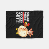 Lustige Vermutung Was_ Hühnerhintern! Grafikdesign Fleecedecke (Vorderseite (Horizontal))