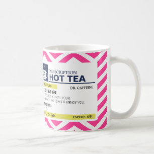 Lustige Verordnungs-heißer Tee mit Kaffeetasse
