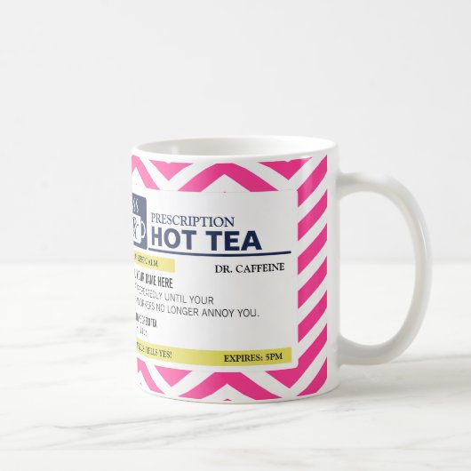 Lustige Verordnungs-heißer Tee mit Kaffeetasse (Rechts)