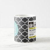 Lustige Verordnungs-Kaffee-Tasse mit Monogramm Kaffeetasse (Mittel)