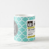 Lustige Verordnungs-Kaffee-Tasse mit Monogramm Kaffeetasse (Mittel)