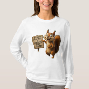 Lustige Verrückte Eichhörnchen Frauen Langarm Graf T-Shirt