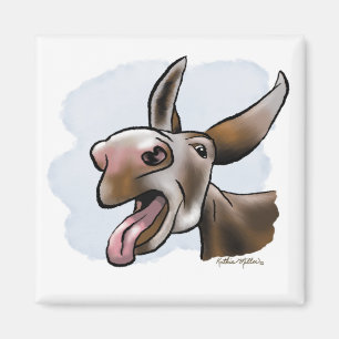 Lustige verrückte Esel-Cartoon Magnet