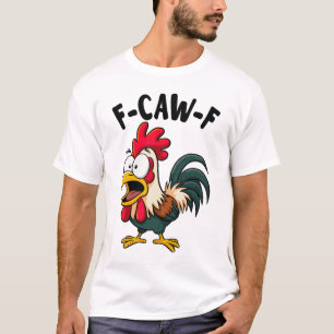 Lustige verrückte Henne – Cartoon-Hahn-Farmhumor T-Shirt