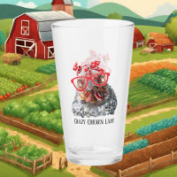 lustige, verrückte Hennenfrau fügt Text hinzu