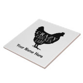 Lustige verrückte Huhn-Dame Hen Fliese (Seite)