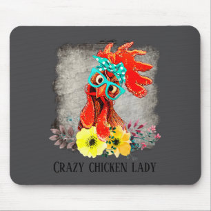 Lustige Verrückte Hühnerdame Wortkunst Mousepad