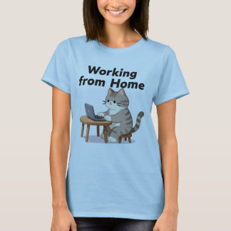 Lustige verrückte Katzenlady, die von zu Hause aus T-Shirt