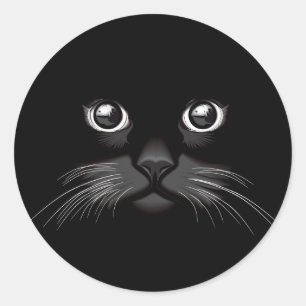 Lustige Verrückte Katzenlady Kitty Mama Schwarzes Runder Aufkleber
