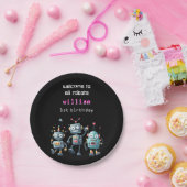 lustige, verrückte Roboter-Geburtstagseinladung Pappteller (Party)