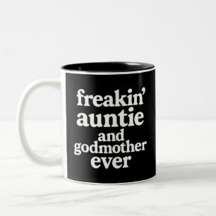 Lustige verrückte Tante und Patentante überhaupt T Zweifarbige Tasse
