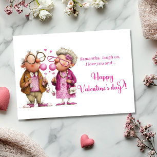 Lustige verrückte Valentinskarte Buntes Paar Feiertagskarte