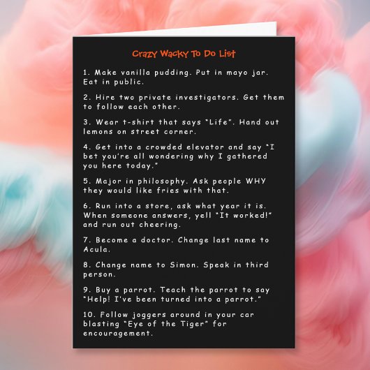 Lustige verrückte Wacky neues Jahr-Streiche, zum Karte