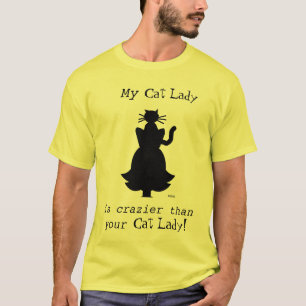 Lustige verrücktere verrückte Katzen-Dame Husban T-Shirt