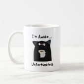 Lustige verschlafene Katze Kaffeetasse (Links)
