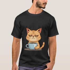 Lustige verschlafene rote Katze braucht morgens Ka T-Shirt
