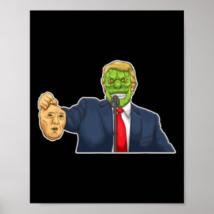Lustige Verschwörungstheorie Reptilien Donald Trum Poster