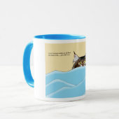 Lustige verspielt-gelbe Tabby-Katze Morgens Humor Tasse (Vorderseite Links)