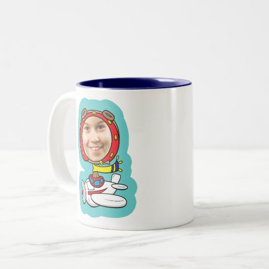 Lustige VersuchsFoto-Gesichts-Schablone Zweifarbige Tasse (Vorderseite Links)