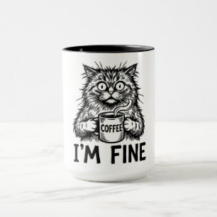 Lustige verwahrloste Katze Tasse