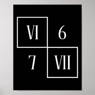 Lustige Vi Vii 6 7 Meme römische Zahlen Mathe Sech Poster