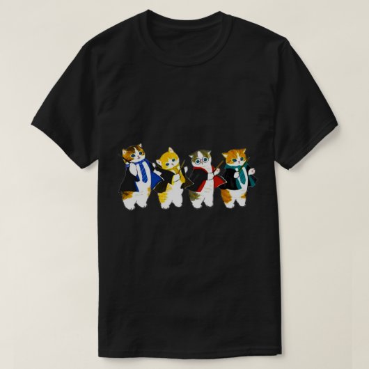 lustige vier Katzen 1 T-Shirt (Design vorne)