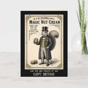 Lustige viktorianische Werbeanzeige zum Geburtstag Karte