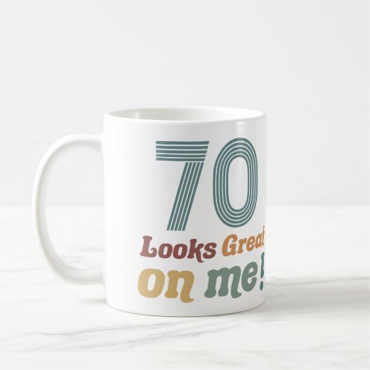 Lustige Vintage 70. Geburtstag Kaffeetasse (Links)