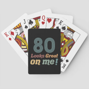 Lustige Vintage 80. Geburtstag Spielkarten