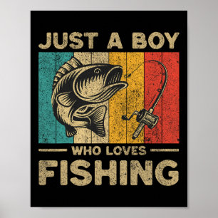 Lustige Vintage-Angler-Witze Jungen Fischer B Fisc Poster