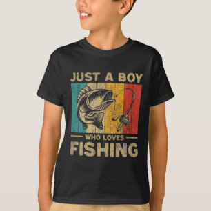 Lustige Vintage-Angler-Witze Jungen Fischer B Fisc T-Shirt