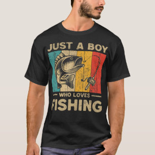 Lustige Vintage-Angler-Witze Jungen Fischer Bass F T-Shirt