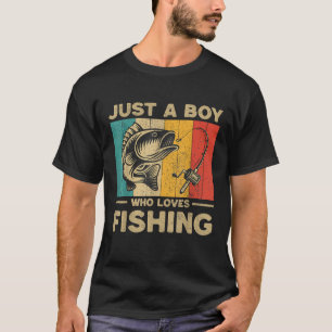 Lustige Vintage-Angler-Witze Jungen Fischer Bass T-Shirt