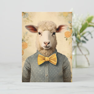 Lustige Vintage-anthropomorphe Osterschafe Feiertagskarte