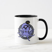 LUSTIGE VINTAGE ART-KRAKEN-WECKER-TASSE