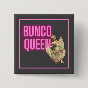 Lustige Vintage-Bunco-Königin Button