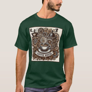 Lustige Vintage-Café-Atmosphäre T-Shirt