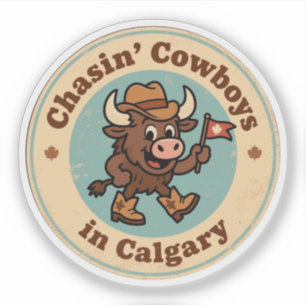Lustige Vintage Calgary Büffel Cowboyhut Retro Aufkleber